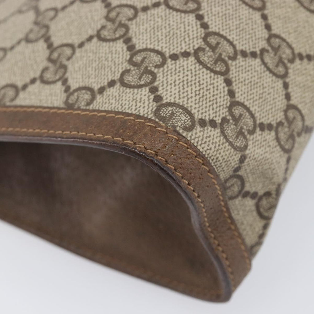 GUCCI GG Supreme Web Sherry Line Clutch Bag PVC Beige Gold 89 01 033 Auth ka6737