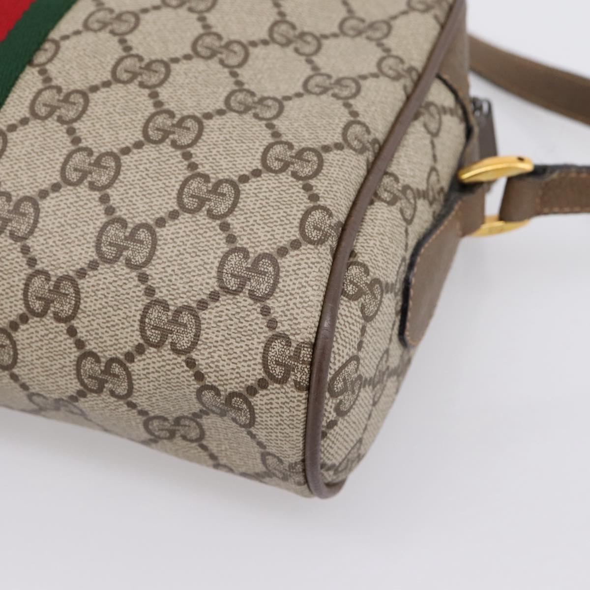 GUCCI GG Supreme Web Sherry Line Shoulder Bag PVC Beige 98 02 004 Auth ka6747