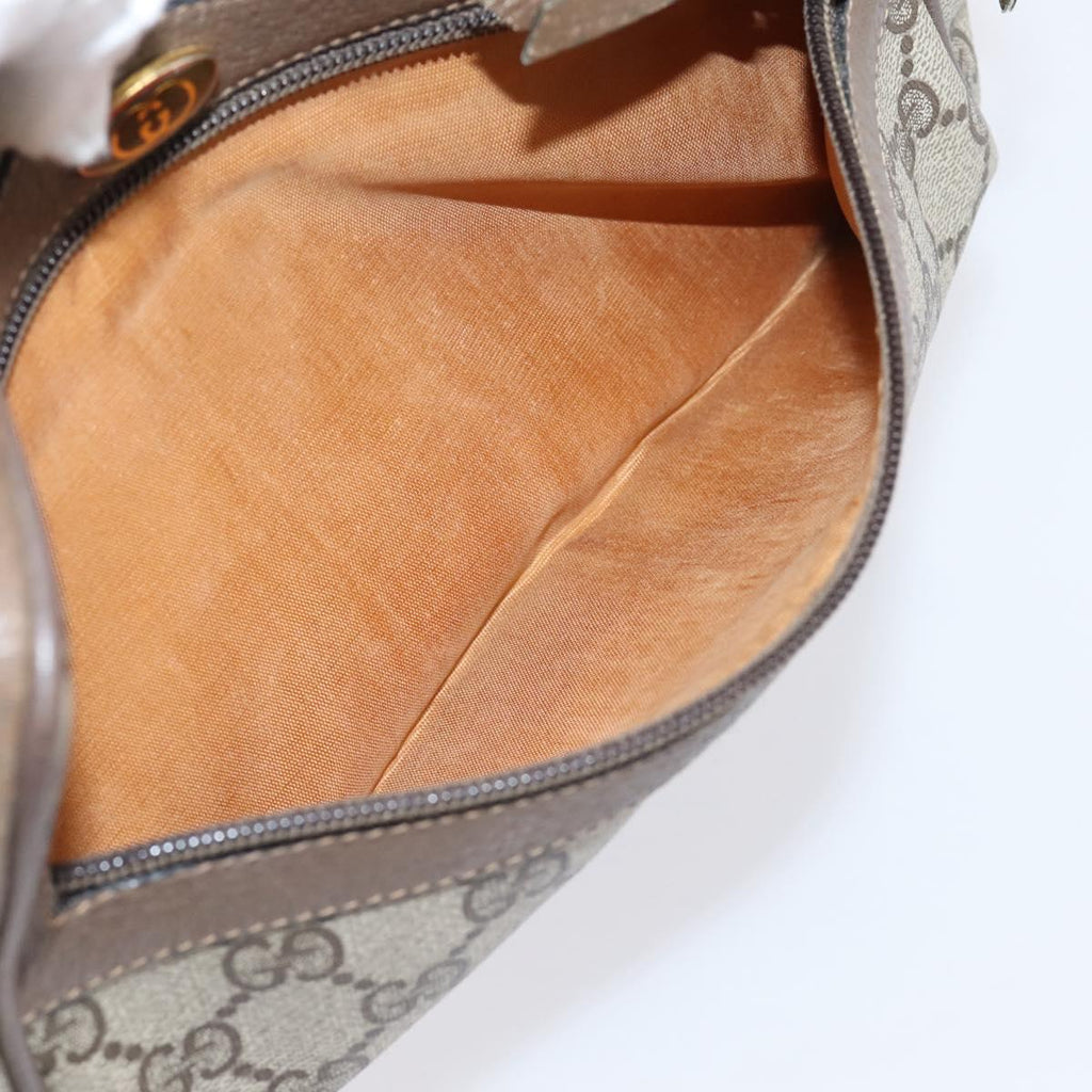 GUCCI GG Supreme Web Sherry Line Shoulder Bag PVC Beige 98 02 004 Auth ka6747