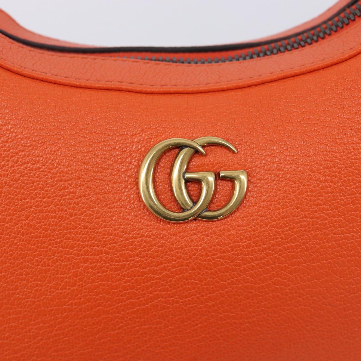 GUCCI GG Marmont Aphrodite Small Shoulder Bag Leather Orange 731817 Auth ka6775M