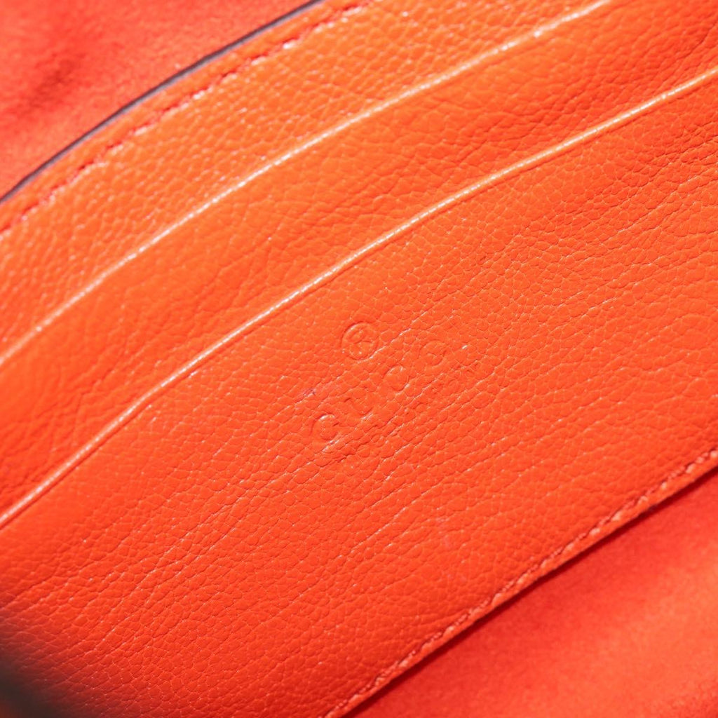 GUCCI GG Marmont Aphrodite Small Shoulder Bag Leather Orange 731817 Auth ka6775M