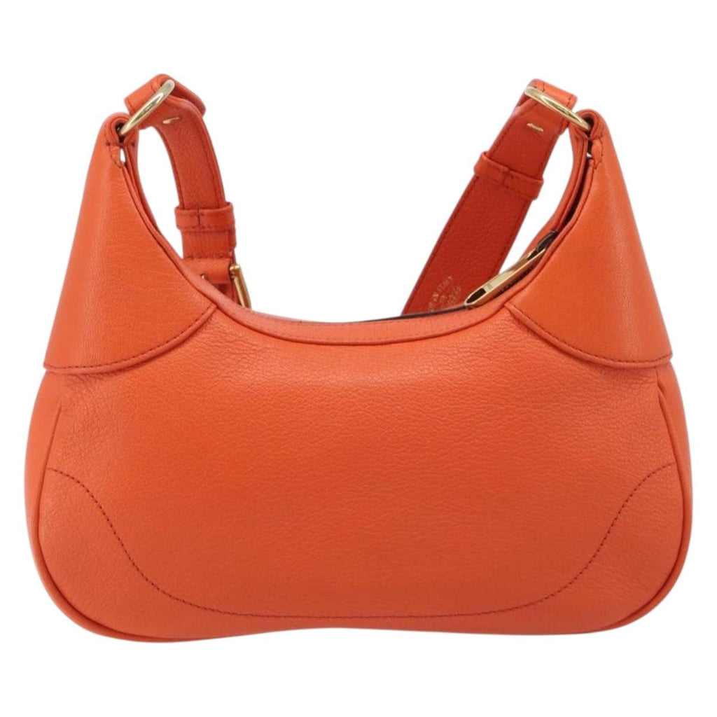 GUCCI GG Marmont Aphrodite Small Shoulder Bag Leather Orange 731817 Auth ka6775M
