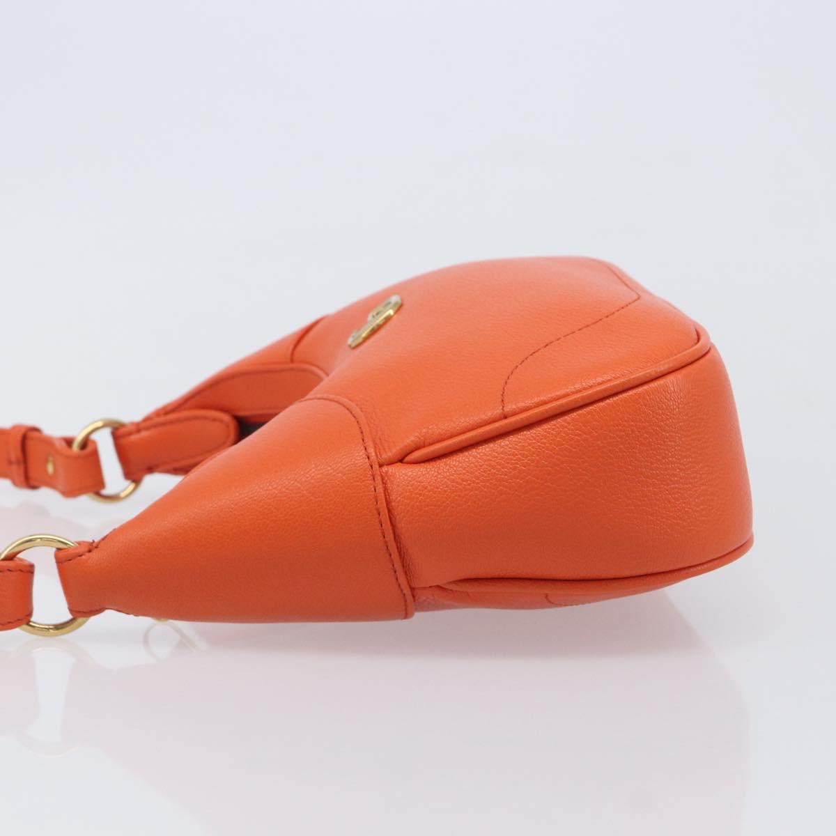 GUCCI GG Marmont Aphrodite Small Shoulder Bag Leather Orange 731817 Auth ka6775M