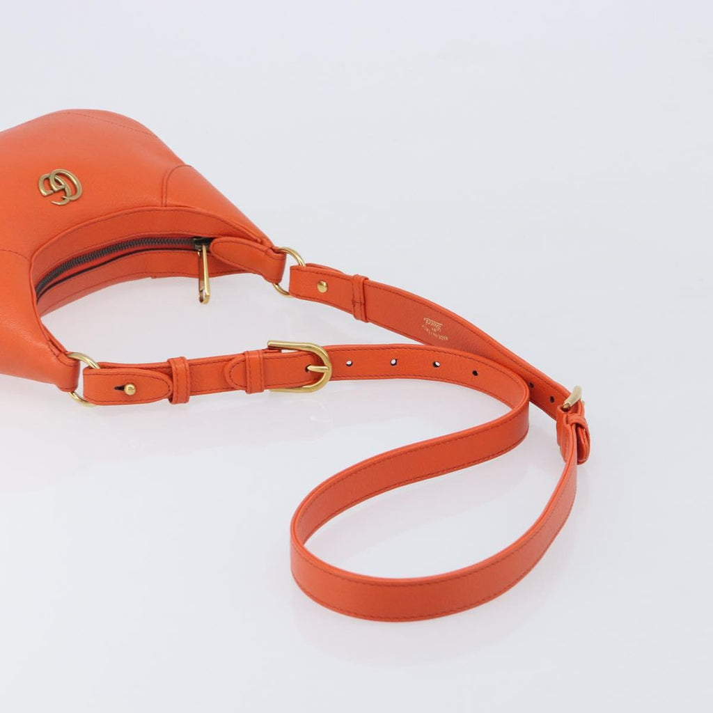 GUCCI GG Marmont Aphrodite Small Shoulder Bag Leather Orange 731817 Auth ka6775M