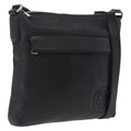 GUCCI Interlocking Shoulder Bag Leather Black Silver 322059 Auth ka6794V