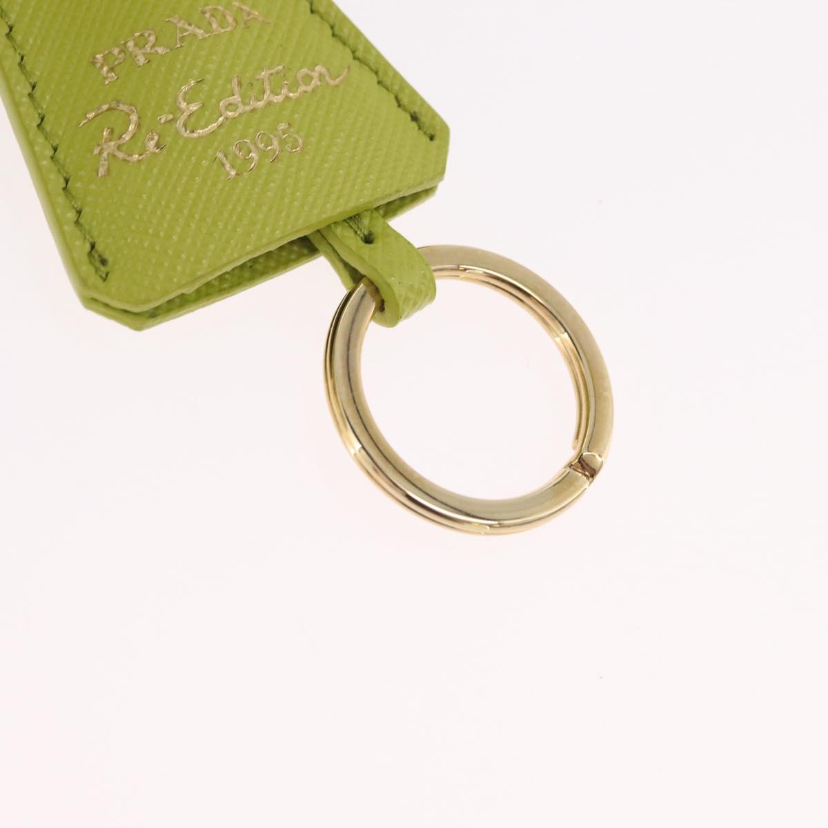 PRADA Chain Shoulder Bag Nylon LIme Green Gold Auth ka6808V