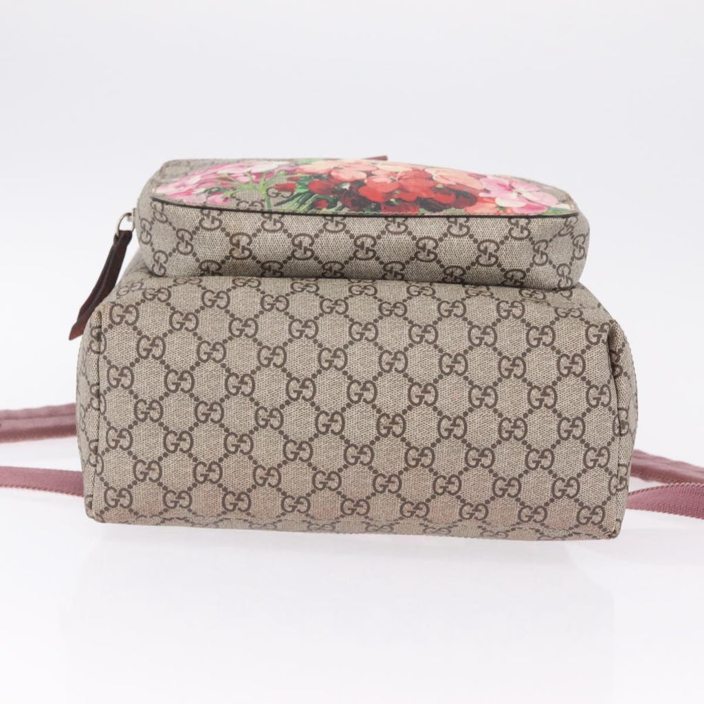 GUCCI GG Blooms Backpack PVC Beige Silver 405019 Auth ka6863V