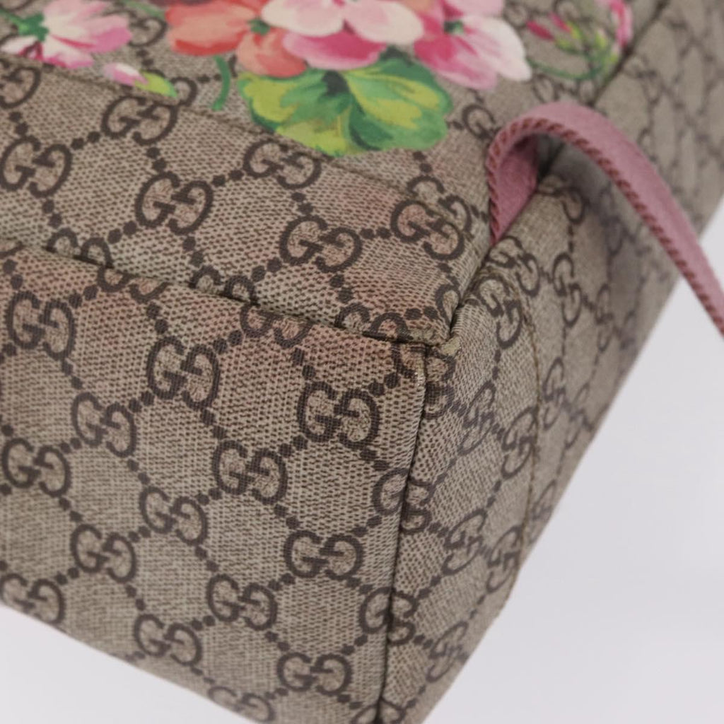 GUCCI GG Blooms Backpack PVC Beige Silver 405019 Auth ka6863V