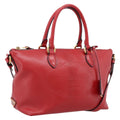 PRADA Hand Bag Leather 2way Red Gold Auth ki6814V