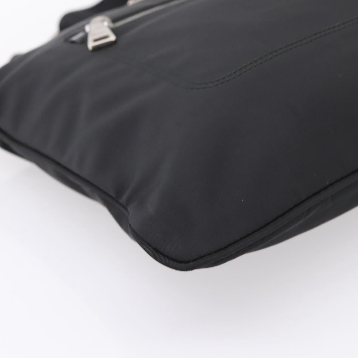 PRADA Shoulder Bag Nylon Black Silver Auth ki6913A