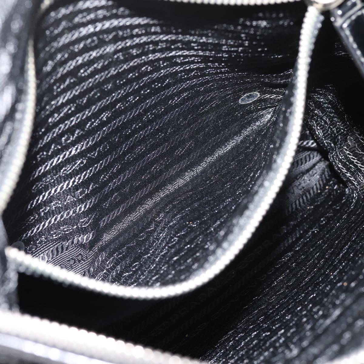 PRADA Shoulder Bag Nylon Black Silver Auth ki6913A