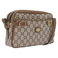 GUCCI GG Plus Supreme Shoulder Bag PVC Beige Gold Auth kk731