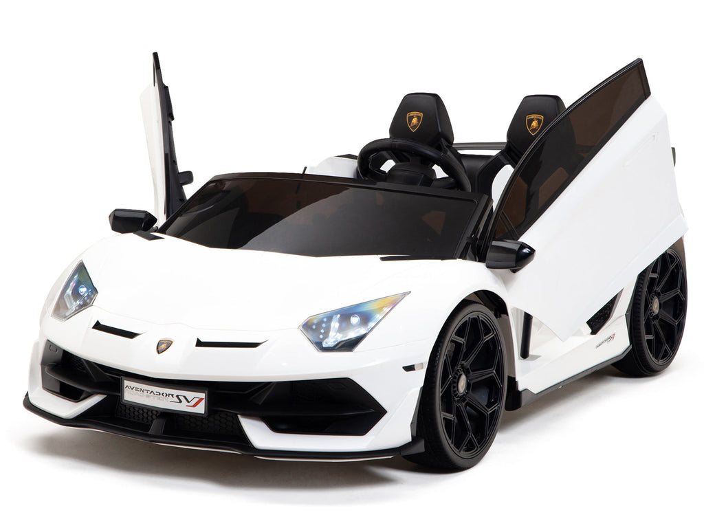 24V Lamborghini SVJ Ride On DRIFT Car with Remote Control - White