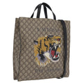 GUCCI GG Supreme Tote Bag PVC 2way Beige Gold Tone 450950 Auth LN076V
