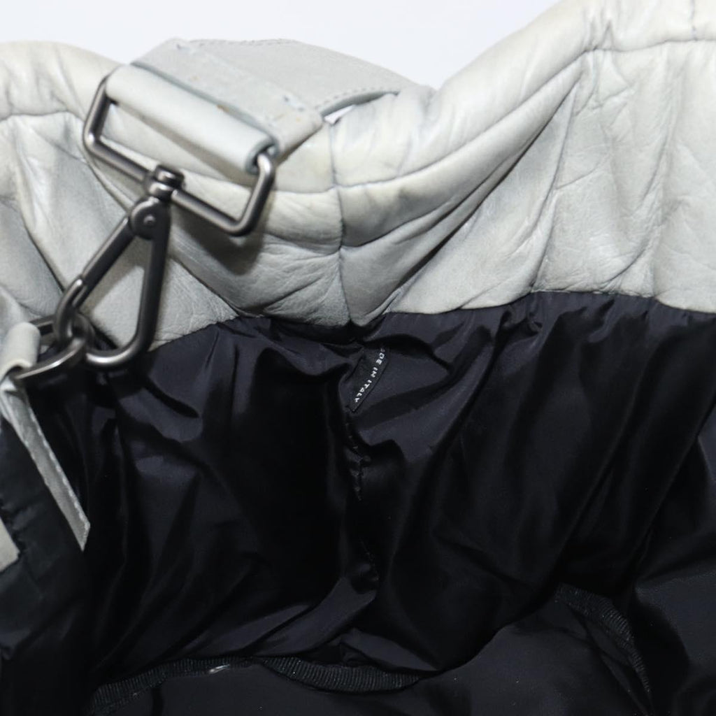 PRADA Nappa Bomber Hand Bag Leather 2way Gray Auth LN154