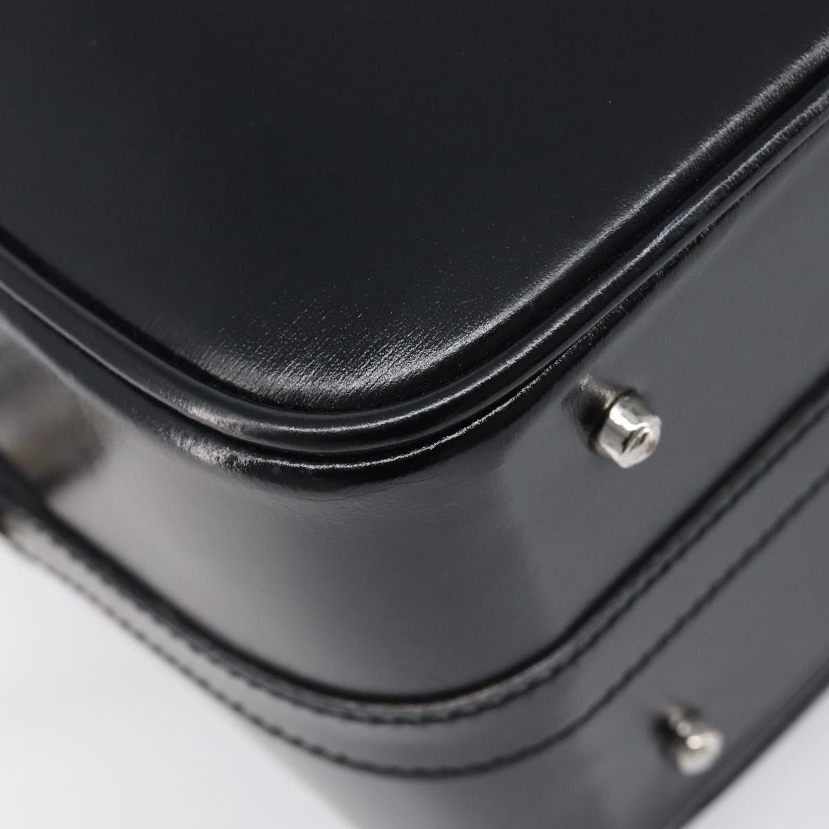 GUCCI Vanity Hand Bag Patent leather 2way Black Silver 013 2122 2490 Auth LN253