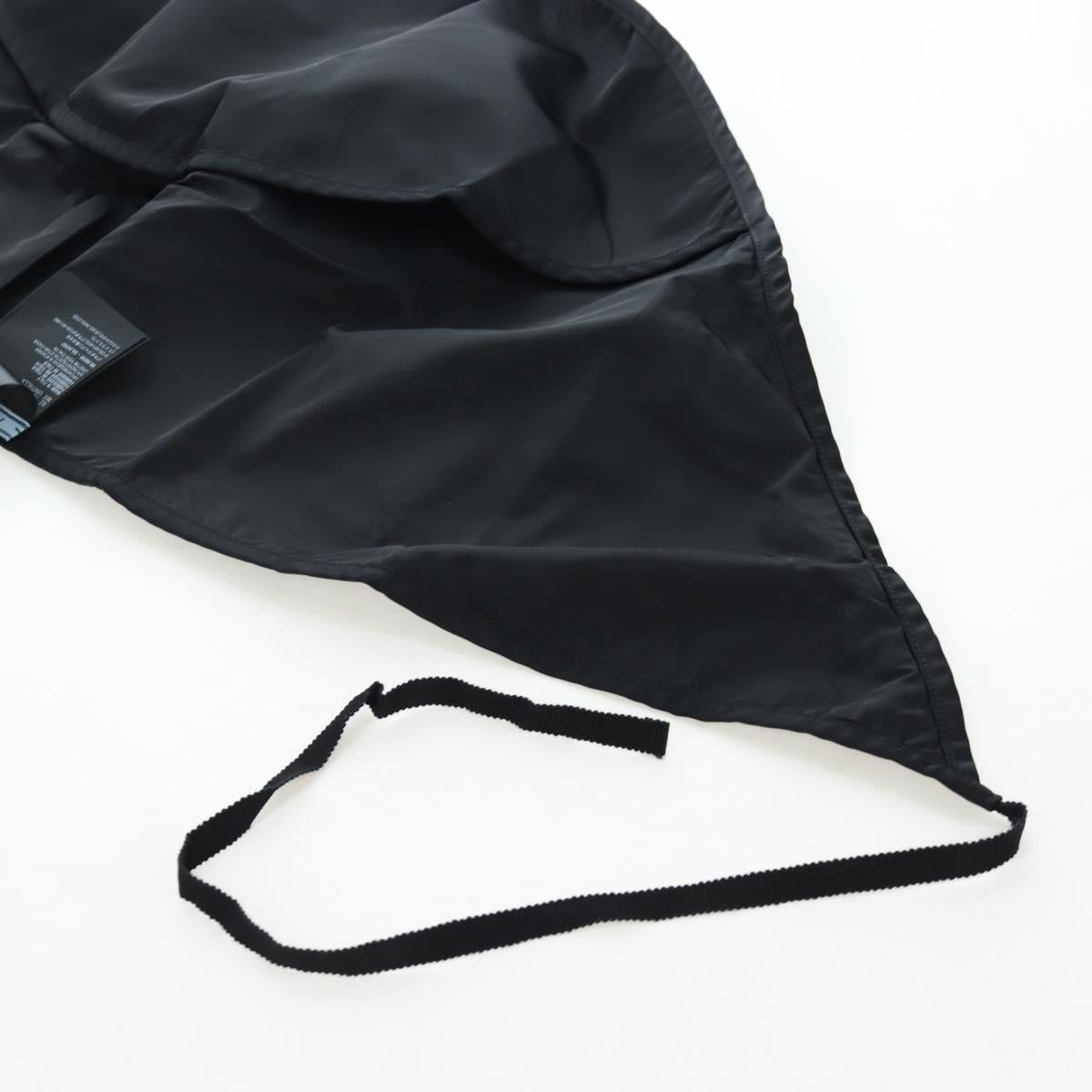 PRADA Balaclava Hat Nylon Black Silver Auth mr2932