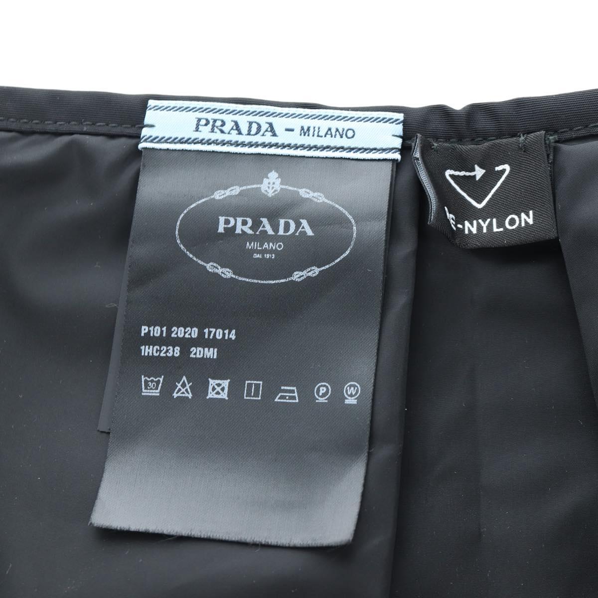 PRADA Balaclava Hat Nylon Black Silver Auth mr2932