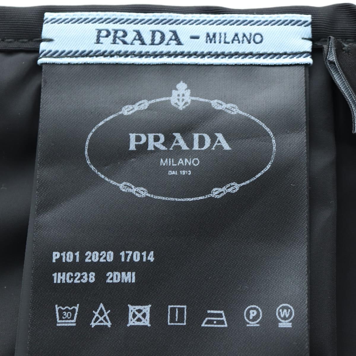 PRADA Balaclava Hat Nylon Black Silver Auth mr2932
