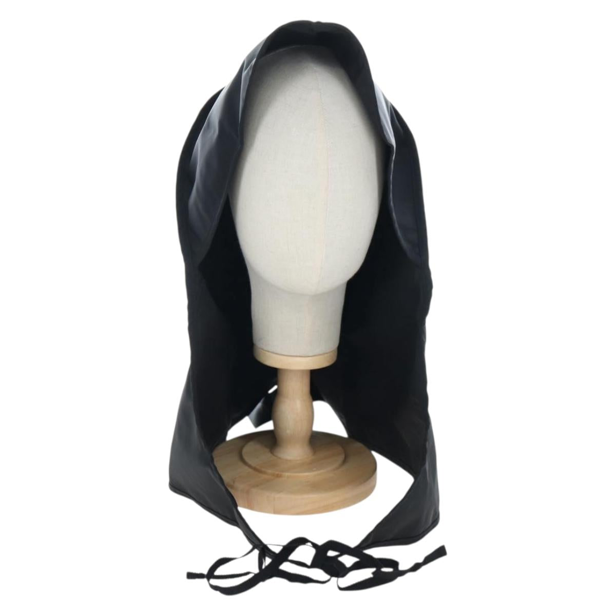PRADA Balaclava Hat Nylon Black Silver Auth mr2932
