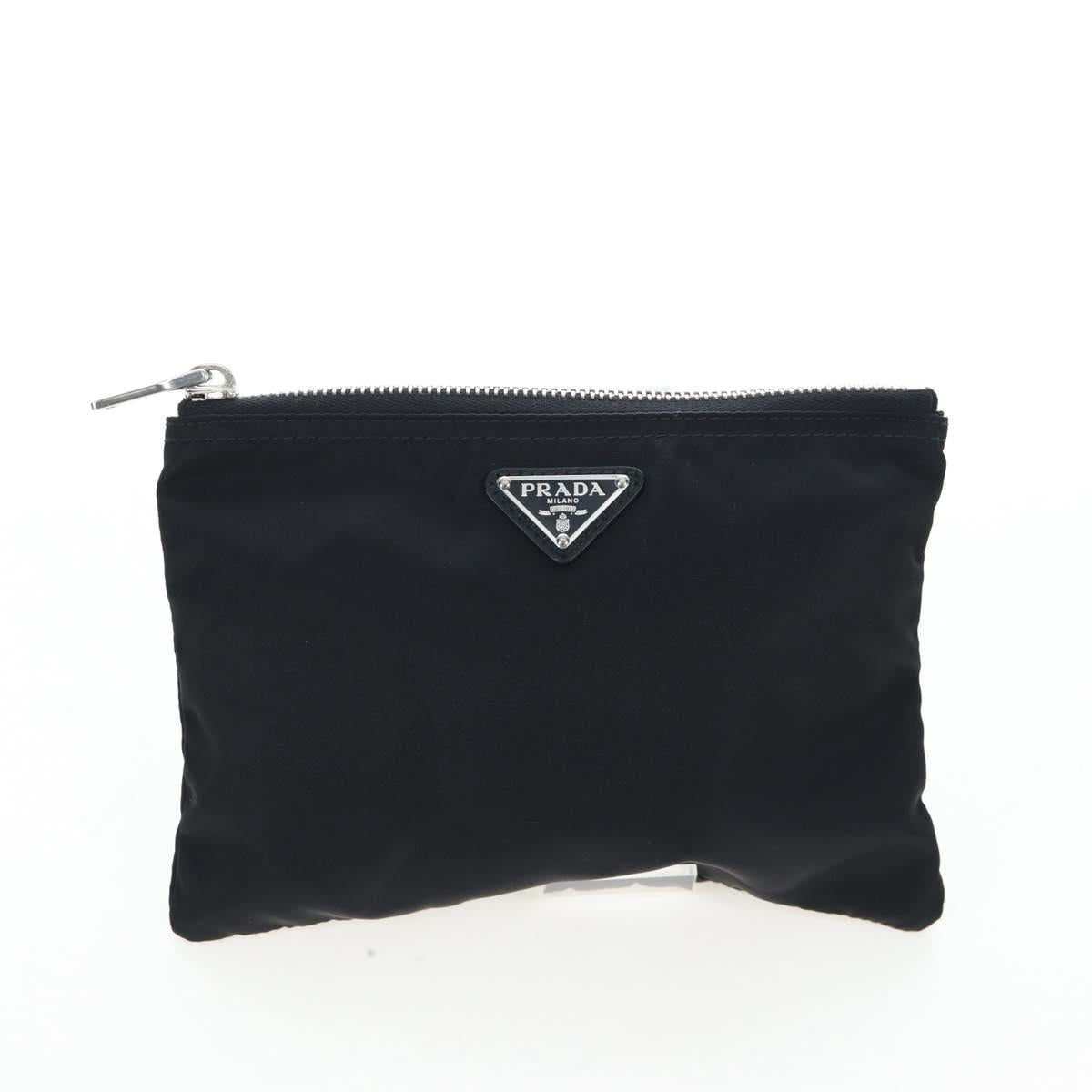 PRADA Balaclava Hat Nylon Black Silver Auth mr2932