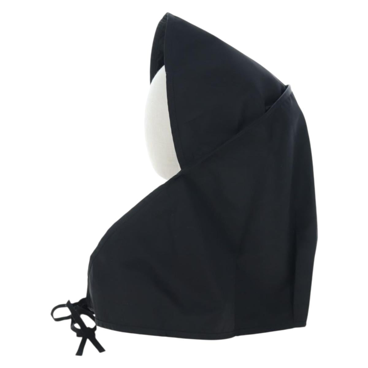 PRADA Balaclava Hat Nylon Black Silver Auth mr2932