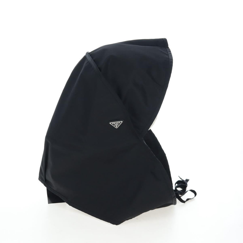 PRADA Balaclava Hat Nylon Black Silver Auth mr2932