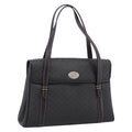 GUCCI Micro GG Hand Bag PVC Black Gold Tone 000 46 4857 Auth mr3118