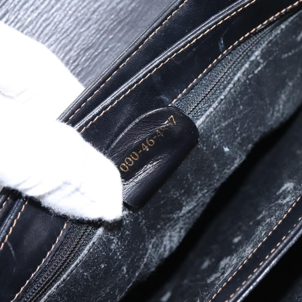 GUCCI Micro GG Hand Bag PVC Black Gold Tone 000 46 4857 Auth mr3118