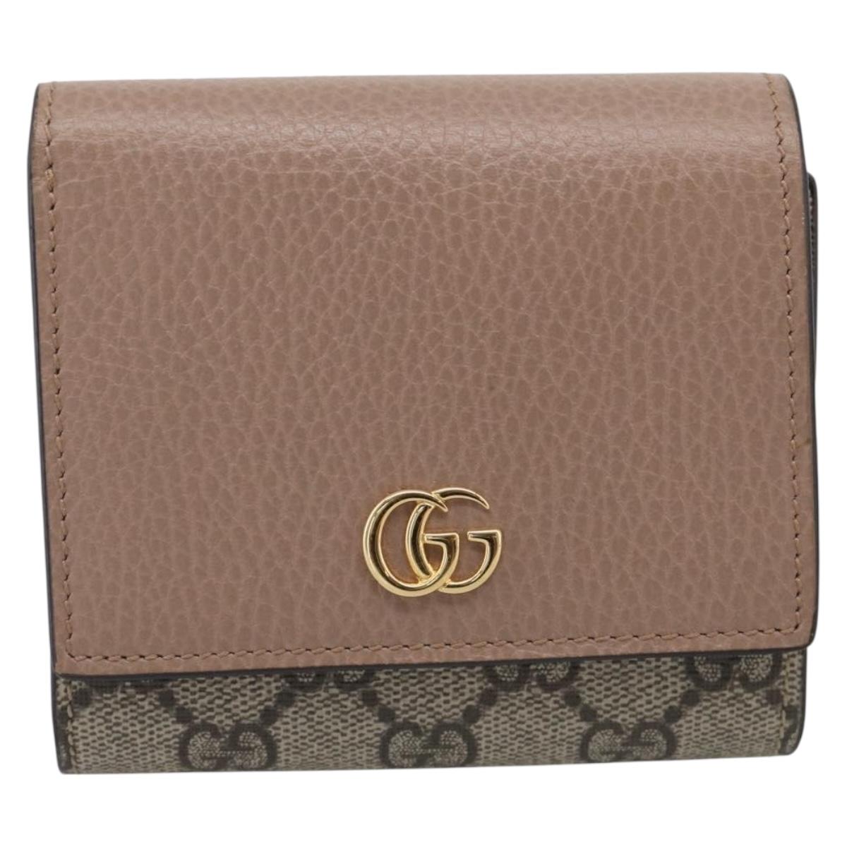 GUCCI Bifold Wallet Leather Pink Silver 598587 Auth mr3181A