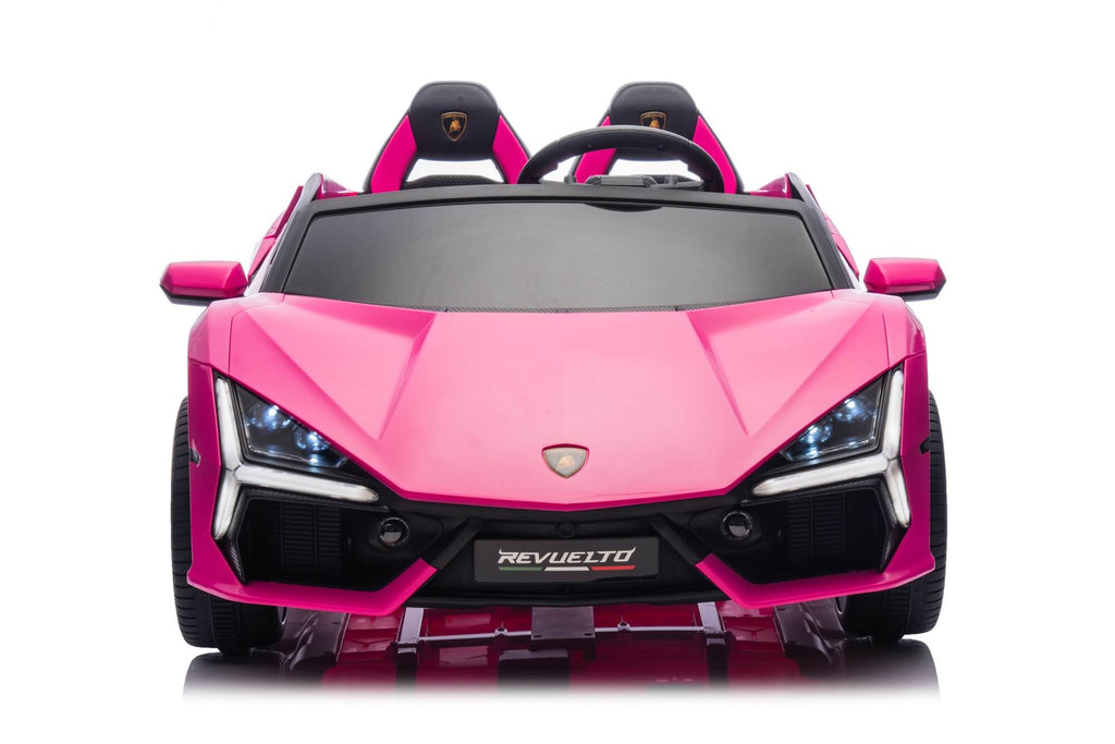 24V / 9 MPH Lamborghini Revuelto Two-Seater Kids Ride On Car – Pink