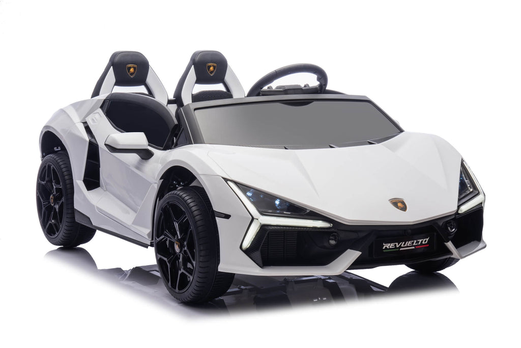 24V / 9 MPH Lamborghini Revuelto Two-Seater Kids Ride On Car – White