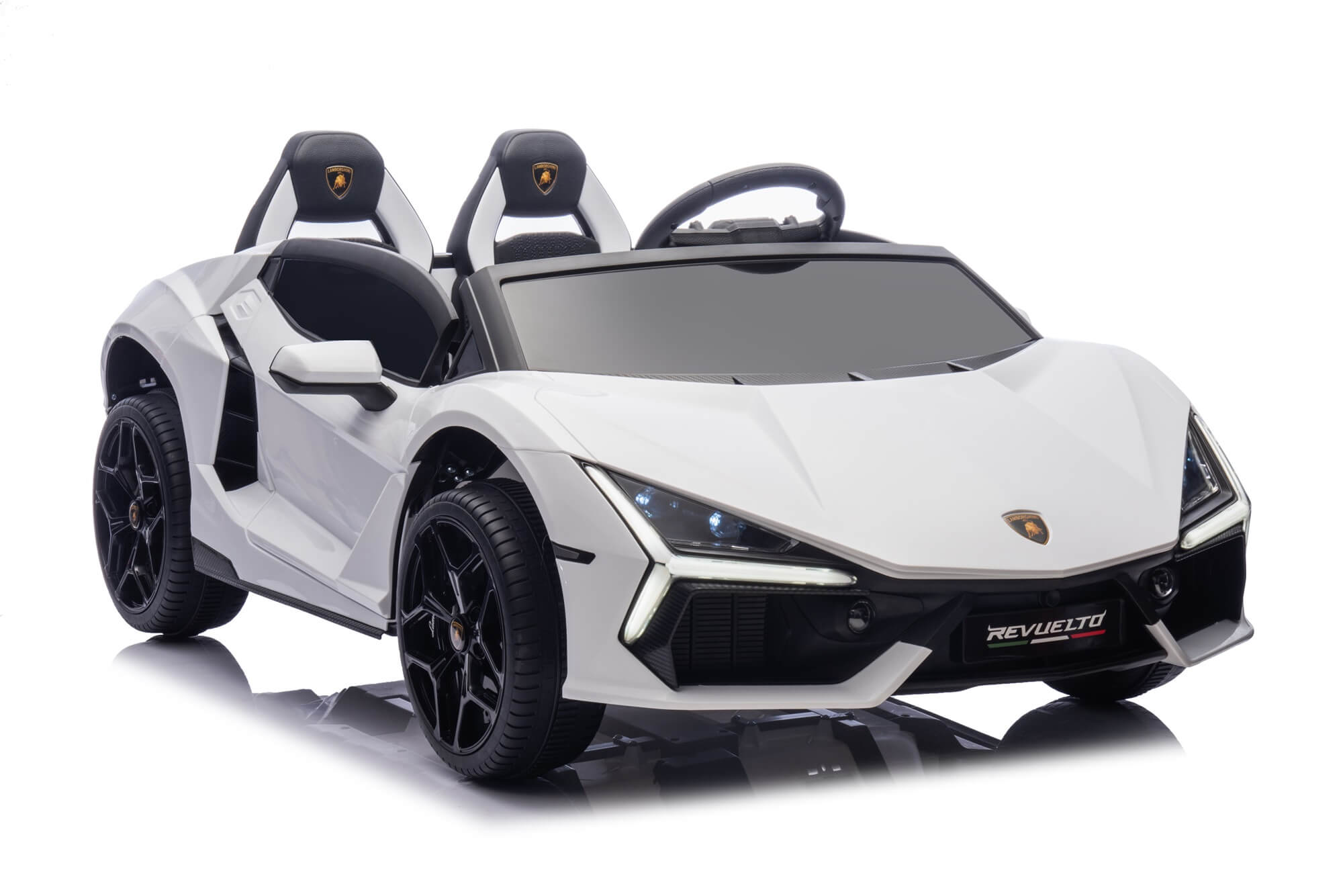 24V / 9 MPH Lamborghini Revuelto Two-Seater Kids Ride On Car – White