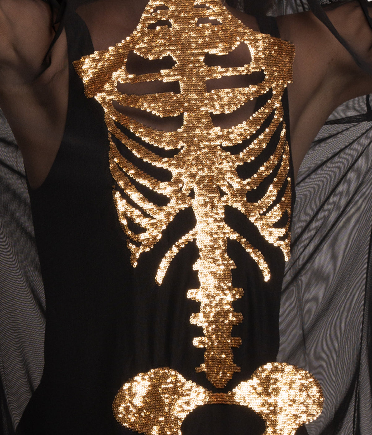 Gold Skeleton Mesh Costume Dress